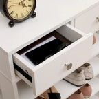 Meuble à chaussures moderne et minimaliste en bois avec 2 tiroirs, armoire à chaussures à 4 niveaux pour entrée