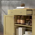 Meuble de rangement de cuisine moderne, meuble de bar à café avec 2 tiroirs, portes et étagère réglable