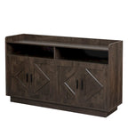Vaisselier, buffet de rangement, console de service, armoire de rangement solide, panneaux de porte façonnés, poignée en métal