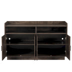 Vaisselier, buffet de rangement, console de service, armoire de rangement solide, panneaux de porte façonnés, poignée en métal