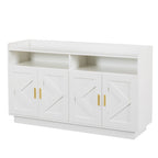 Vaisselier, buffet de rangement, console de service, armoire de rangement solide, panneaux de porte façonnés, poignée en métal