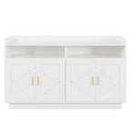 Vaisselier, buffet de rangement, console de service, armoire de rangement solide, panneaux de porte façonnés, poignée en métal