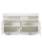 Vaisselier, buffet de rangement, console de service, armoire de rangement solide, panneaux de porte façonnés, poignée en métal