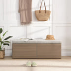 Banc à chaussures Meuble de rangement pour chaussures d'entrée Ottomane de rangement avec coussin rembourré et portes doubles pour l'entrée