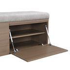 Banc à chaussures Meuble de rangement pour chaussures d'entrée Ottomane de rangement avec coussin rembourré et portes doubles pour l'entrée