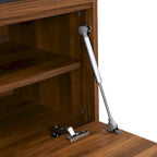 Banc à chaussures Meuble de rangement pour chaussures d'entrée Ottomane de rangement avec coussin rembourré et portes doubles pour l'entrée