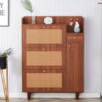 Meuble de rangement minimaliste moderne, meuble à chaussures en rotin japonais, meuble de chevet, petit meuble de maison
