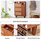 Meuble de rangement minimaliste moderne, meuble à chaussures en rotin japonais, meuble de chevet, petit meuble de maison