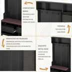 Porte-manteau multifonctionnel avec banc à chaussures, panneau perforé et grand espace de rangement