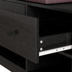 Porte-manteau multifonctionnel avec banc à chaussures, panneau perforé et grand espace de rangement