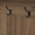 Porte-manteau multifonctionnel avec banc à chaussures, panneau perforé et grand espace de rangement