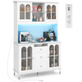 Armoire de cuisine haute de 73" avec lumières LED et prise de courant