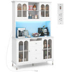Armoire de cuisine haute de 73" avec lumières LED et prise de courant