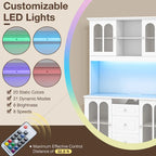 Armoire de cuisine haute de 73" avec lumières LED et prise de courant