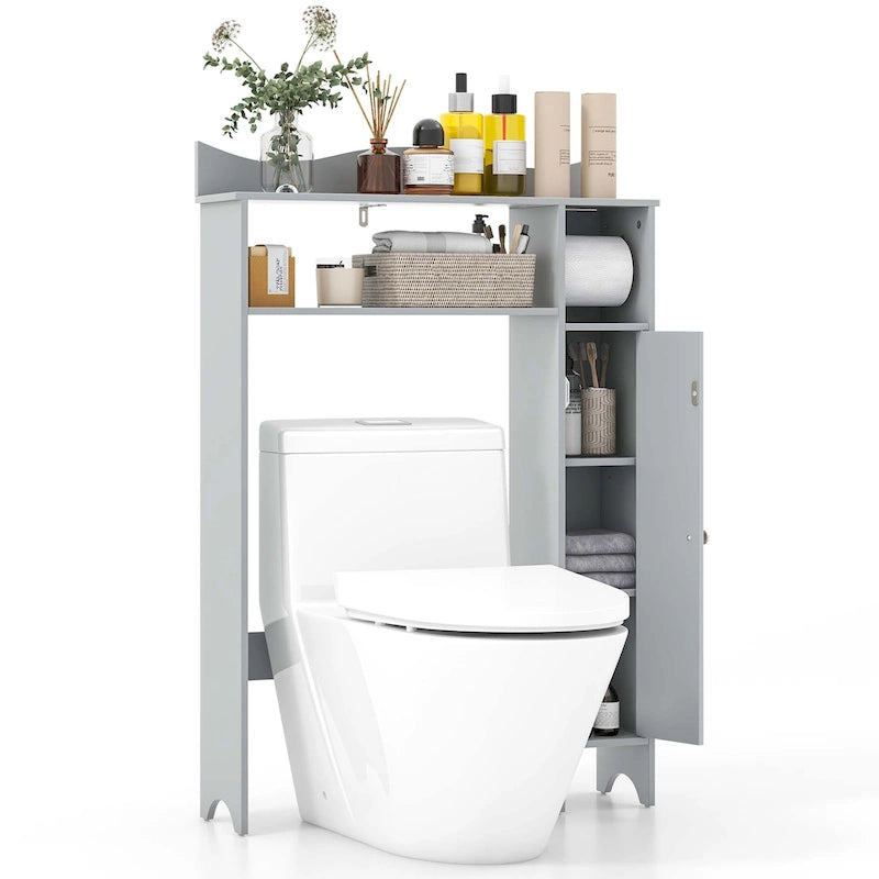 Armoire de rangement au-dessus des toilettes avec porte-papier toilette