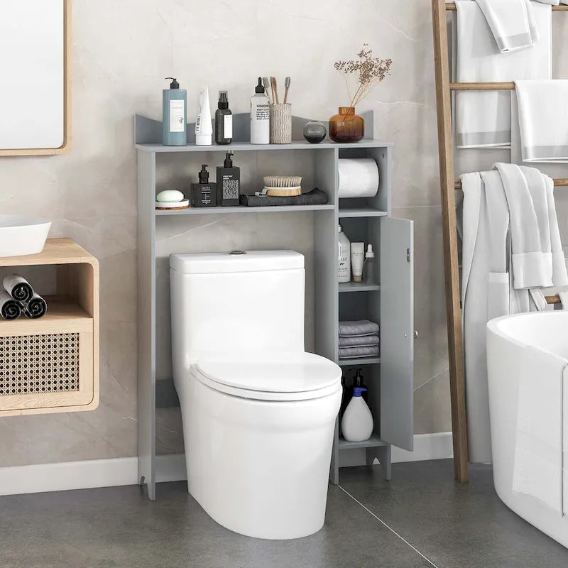 Armoire de rangement au-dessus des toilettes avec porte-papier toilette