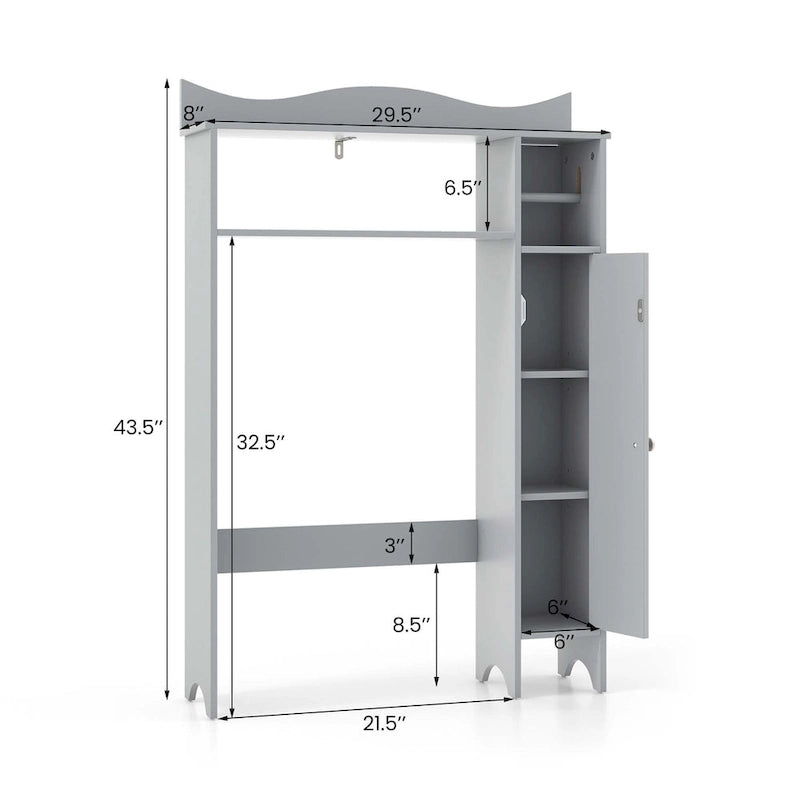 Armoire de rangement au-dessus des toilettes avec porte-papier toilette