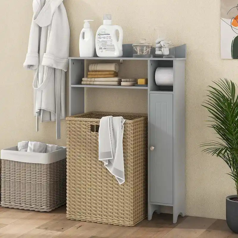 Armoire de rangement au-dessus des toilettes avec porte-papier toilette