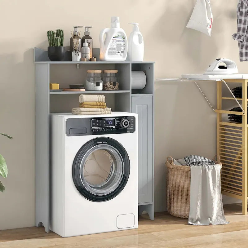 Armoire de rangement au-dessus des toilettes avec porte-papier toilette