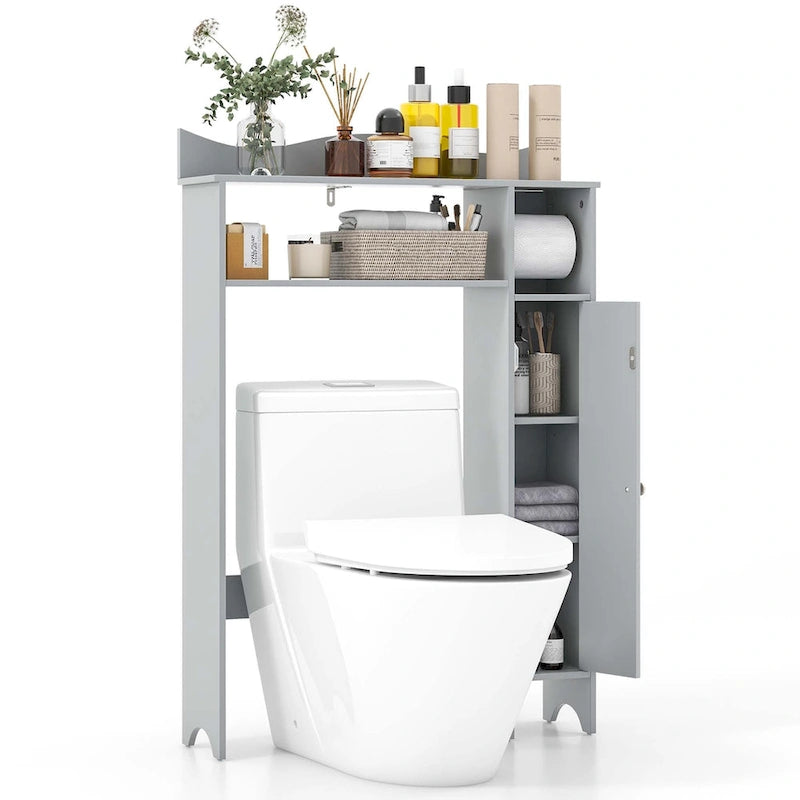 Armoire de rangement au-dessus des toilettes avec porte-papier toilette