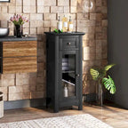 Meuble bas de salle de bain avec porte vitrée simple et tiroir