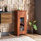 Meuble bas de salle de bain avec porte vitrée simple et tiroir