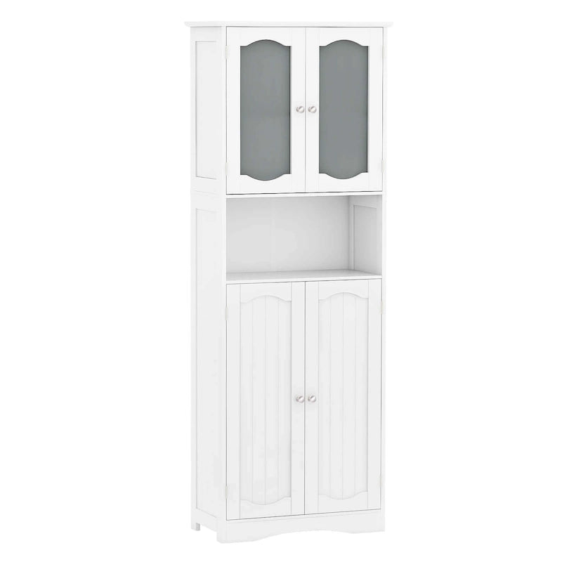 Meuble de salle de bain de 164 cm de haut avec portes en verre trempé