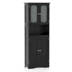 Meuble de salle de bain de 164 cm de haut avec portes en verre trempé