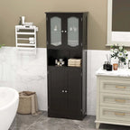 Meuble de salle de bain de 164 cm de haut avec portes en verre trempé