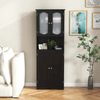 Meuble de salle de bain de 164 cm de haut avec portes en verre trempé