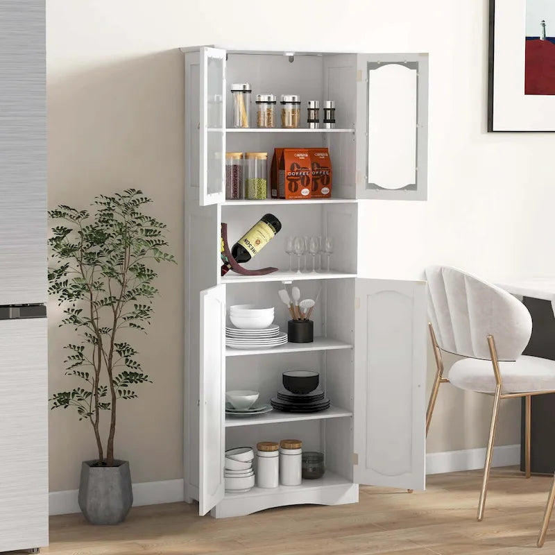 Meuble de salle de bain de 164 cm de haut avec portes en verre trempé