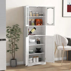 Meuble de salle de bain de 164 cm de haut avec portes en verre trempé