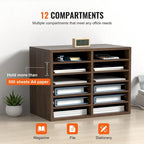 Organisateurs de documents de bureau à 12 compartiments avec étagères réglables et amovibles – Un ajout parfait à tout espace