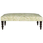 Banc tapissé à motif cachemire vert - 47L x 26P x 16H