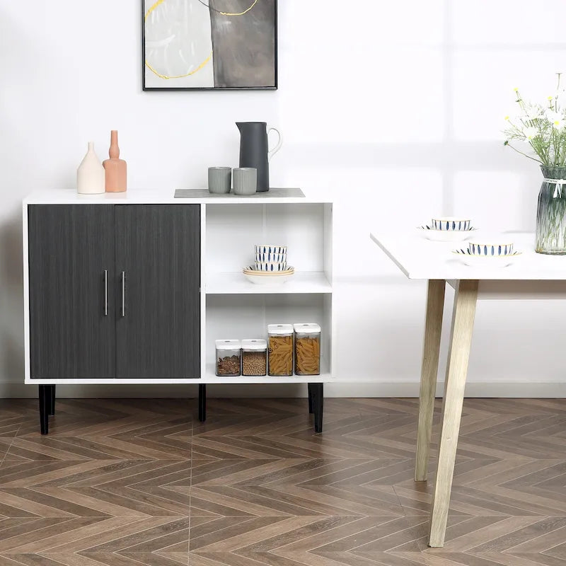 Meuble Buffet avec Étagère Réglable - Autonome, Gris