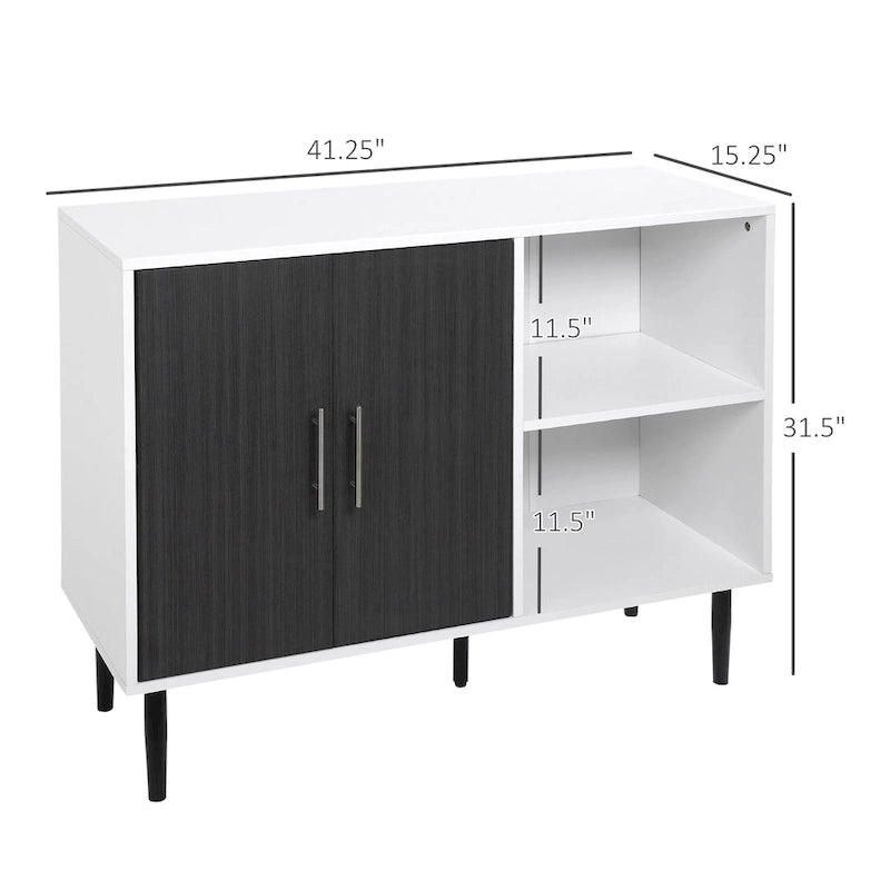 Meuble Buffet avec Étagère Réglable - Autonome, Gris