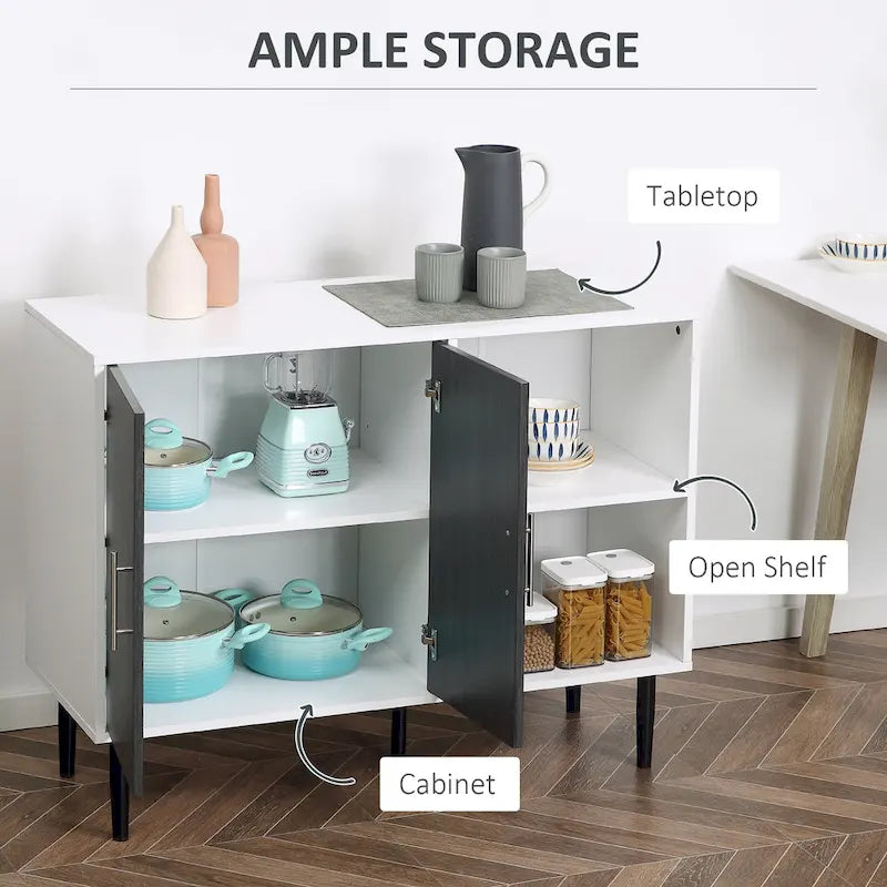 Meuble Buffet avec Étagère Réglable - Autonome, Gris