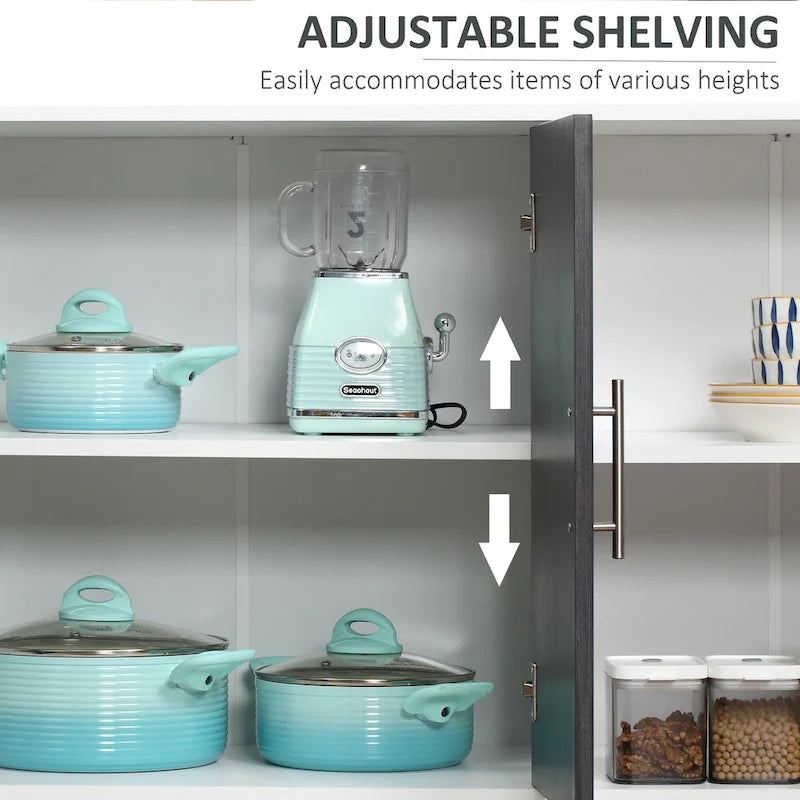 Meuble Buffet avec Étagère Réglable - Autonome, Gris