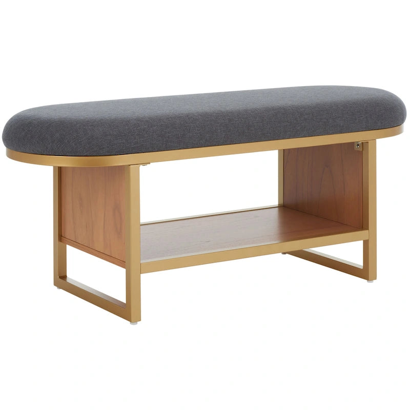Banc à étagères ouvertes avec coussin – 42 L x 15 P x 18 H