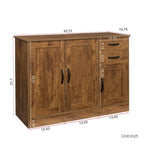 Buffet de rangement de 47 po avec deux armoires et serveur de salle à manger
