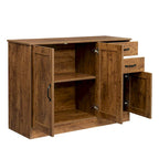 Buffet de rangement de 47 po avec deux armoires et serveur de salle à manger