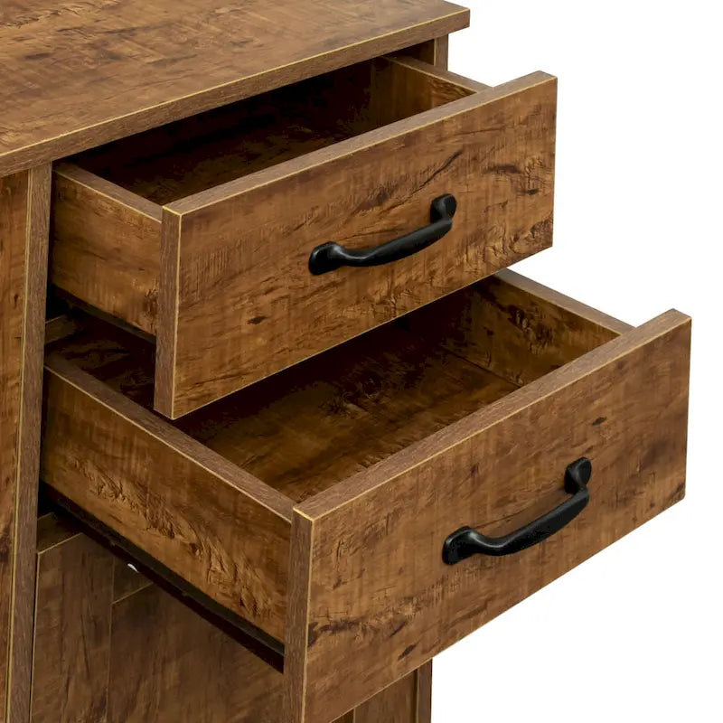 Buffet de rangement de 47 po avec deux armoires et serveur de salle à manger