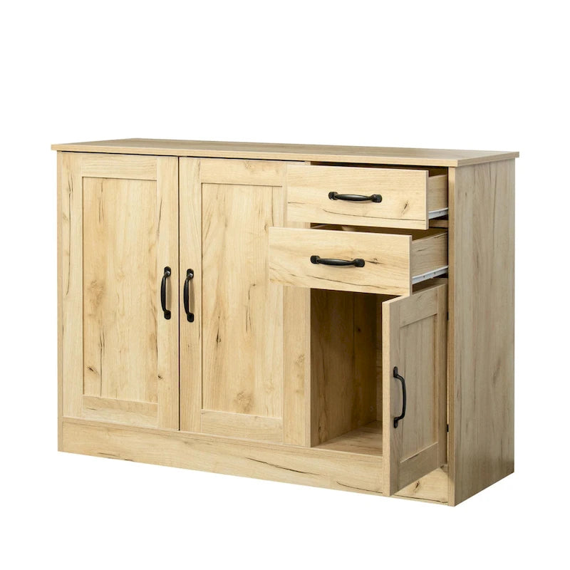 Buffet de rangement de 47 po avec deux armoires et serveur de salle à manger
