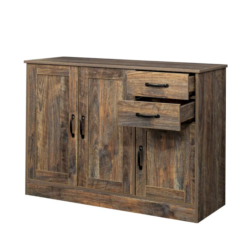 Buffet de rangement de 47 po avec deux armoires et serveur de salle à manger
