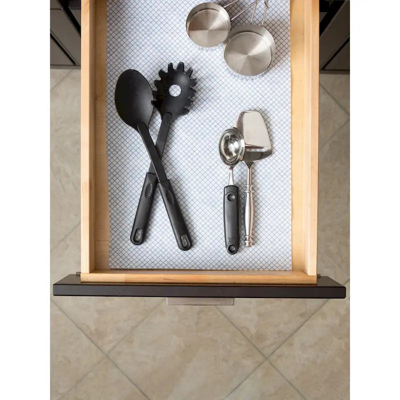 Doublure d'étagère grise à motif en treillis - Lot de 2