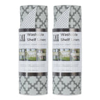 Doublure d'étagère grise à motif en treillis - Lot de 2