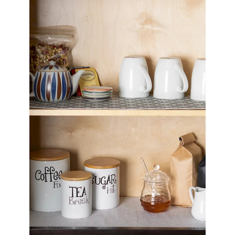 Doublure d'étagère grise à motif en treillis - Lot de 2