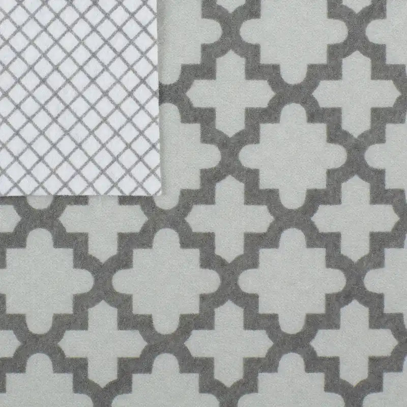 Doublure d'étagère grise à motif en treillis - Lot de 2
