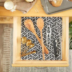 Doublure d'étagère grise à motif en treillis - Lot de 2
