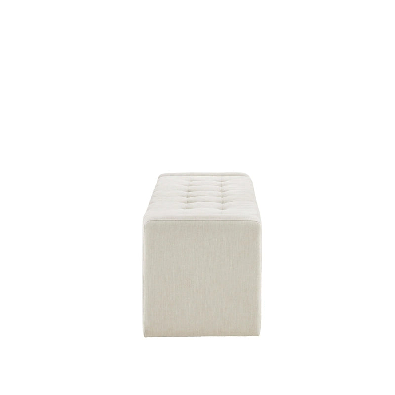 Banc de rangement crème à fermeture douce avec siège rembourré
